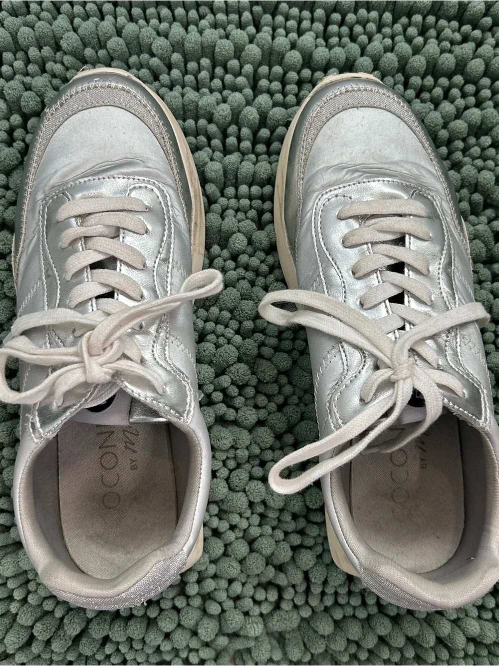 Silver Women's Casual Lace-Up Sneakers